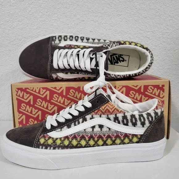 New Vans Fair Isle Old Skool  Sneakers Womens Size 9.5 Men's 8 - Picture 2 of 7